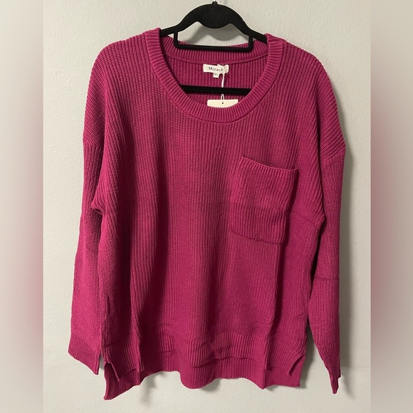 NWT Miracle Cotton Crewneck Sweater - Rich Magenta. Size M/L - Picture 1 of 7